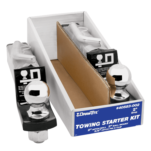 Draw-Tite 40583-002 Trailer Hitch Ball Mount Starter Kit, 7,500 lbs. Capacity, Fits 2 in. Receiver, 2 in. Drop, Black (2 pack)