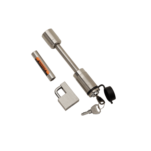 BULLDOG 580406 Trailer Hitch Lock, Fits 1-1/4 in. & 2 in. Receivers, 1/2 in. & 5/8 in. Pin Diameter