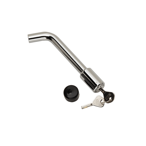 BULLDOG 580400 Trailer Hitch Lock, Fits 2 in. Receiver, 5/8 in. Pin Diameter, Bent Pin, Chrome