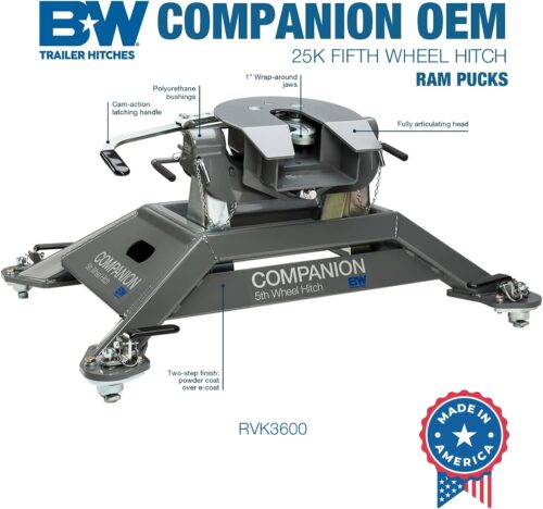B&W RVK3600 25K Companion 5th Wheel Hitch Kit For RAM Puck System - Image 2