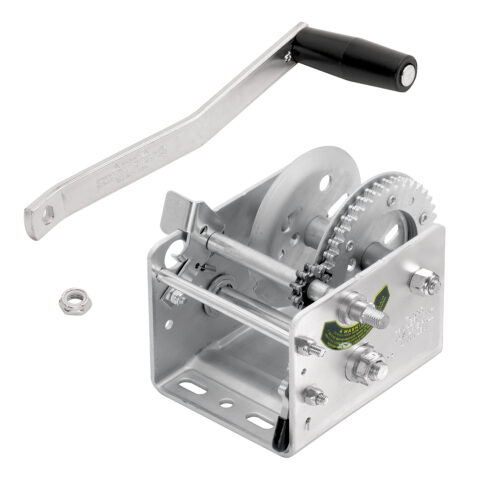 Fulton 142403 Trailer Winch, Two-Speed, 2,000 lbs. Capacity, No Strap