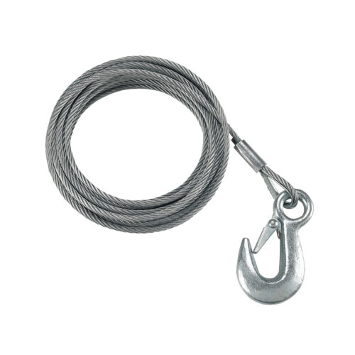 Fulton WC750 0100Trailer Winch Accessory , Cable w/ Hook, 7/32 in. x 50 ft.