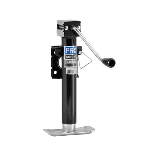 Bulldog Round Trailer Jack 1401020303, Side Mount, 2,000 lbs. Sidewind, Weld-On