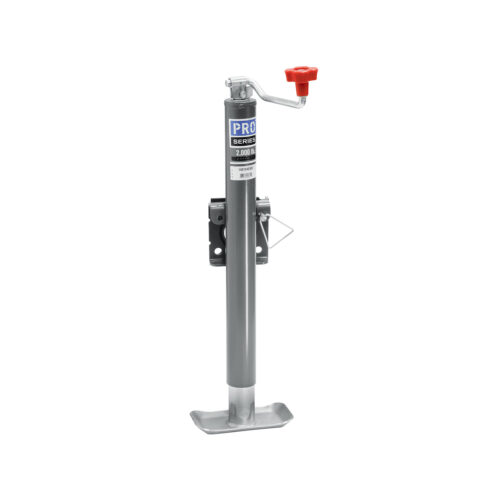 Bulldog Round Trailer Jack 1401040303, Side Mount, 2,000 lbs. Topwind, Weld-On
