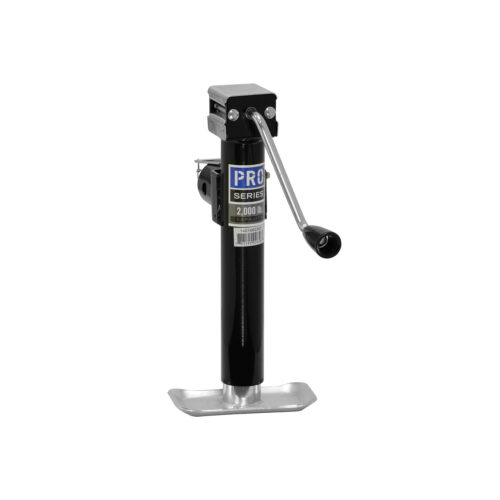Bulldog Round Trailer Jack 1401060303, Side Mount, 2,000 lbs. Sidewind, Weld-On