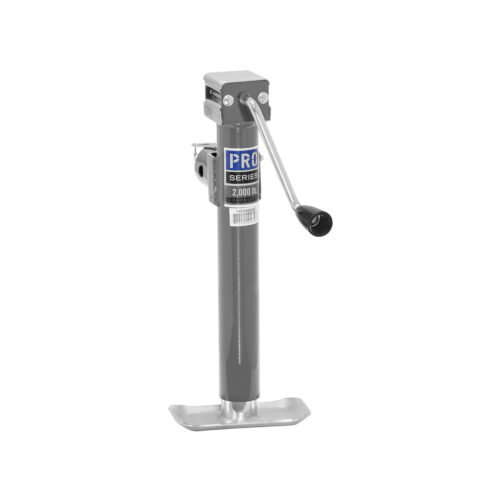 Bulldog Round Trailer Jack 1401080303, Side Mount, 2,000 lbs. Sidewind, Weld-On