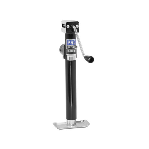 Bulldog Round Trailer Jack 1401440303, Side Mount, 5,000 lbs. Sidewind, Weld-On