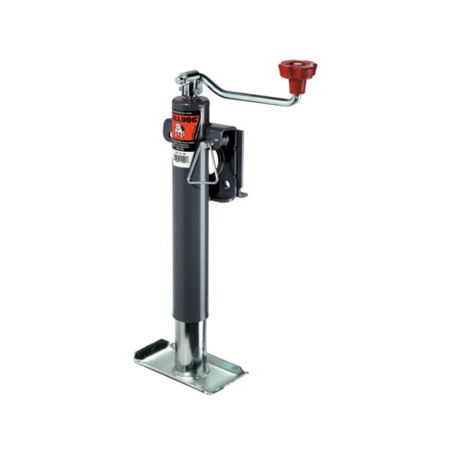 Bulldog Round Trailer Jack 151401, Side Mount, 2,000 lbs. Topwind, Weld-On