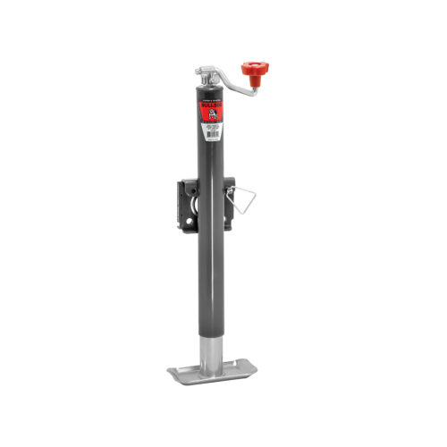 Bulldog Round Trailer Jack 151421, Side Mount, 2,000 lbs. Topwind, Weld-On
