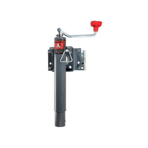 Bulldog Round Trailer Jack 151443, Side Mount, 2,000 lbs. Topwind, Bolt-On
