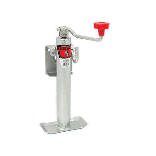 Bulldog Round Trailer Jack 154107, Side Mount, 2,000 lbs. Topwind, Bolt-On