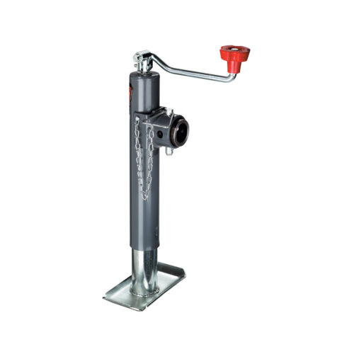 Bulldog Round Trailer Jack 158451, Side Mount, 2,000 lbs. Topwind, Weld-On