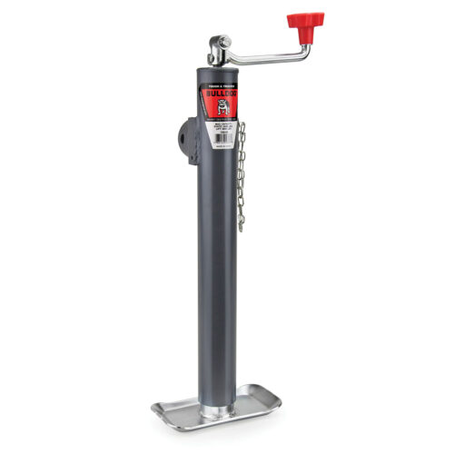 Bulldog Round Trailer Jack 158486, Side Mount, 2,000 lbs. Topwind, Weld-On